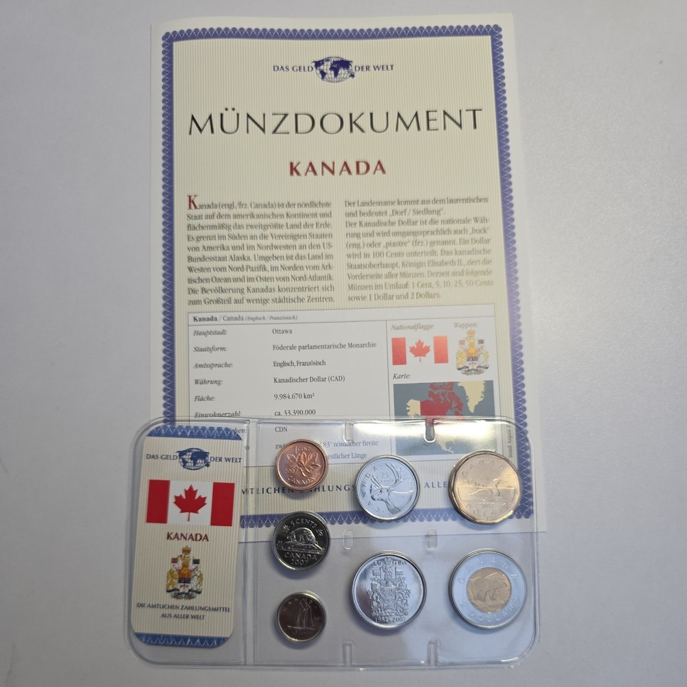 1 Cent - 2 Dollars 2002-2007 Excellent Condition Coins Set Canada