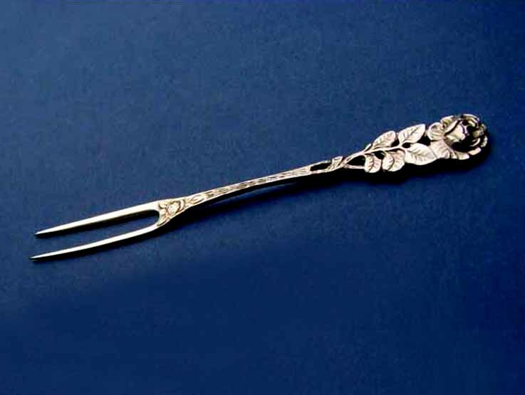 Serving Fork, Rose, ANTIQUE, 800 Silver C53