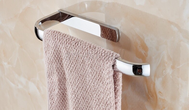 Bathroom Accessory Polished Chrome Brass Wall Mounted Towel Ring Holder Rack