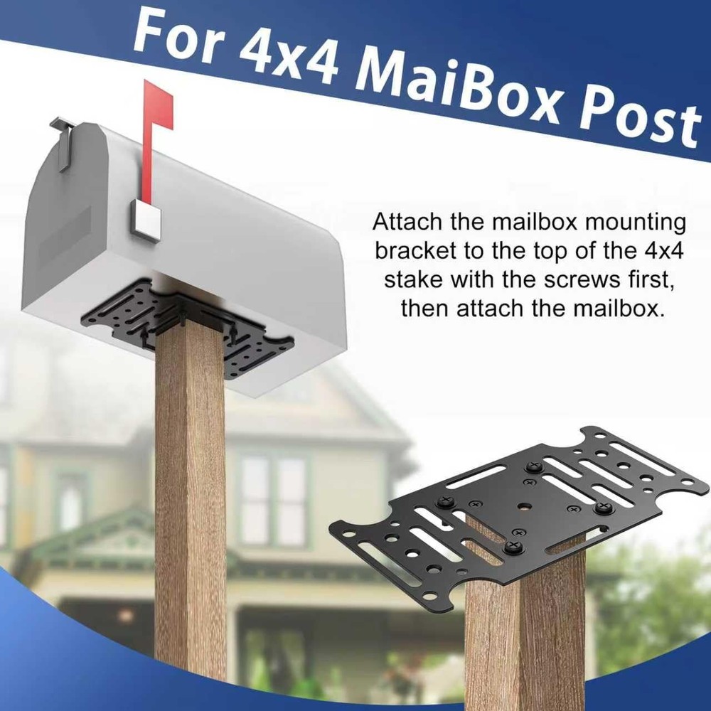 Mailbox Mounting Bracket, Heavy-Duty Plate for Post Mount Mailboxes Compatibl...