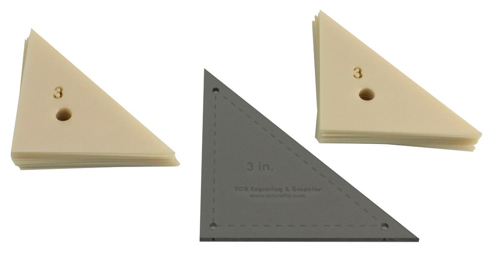 Mylar 3" Right Triangle- 51 Piece Set - Quilting / Sewing Templates -