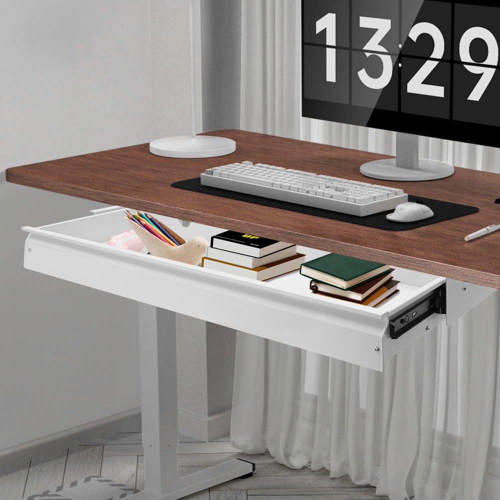 33" White Sliding Pull-Out Desk Drawer - Space Saver Organizer