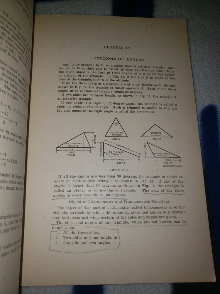 1910 Machinery's Reference #54 Solution Of Triangles Part 1 Guide