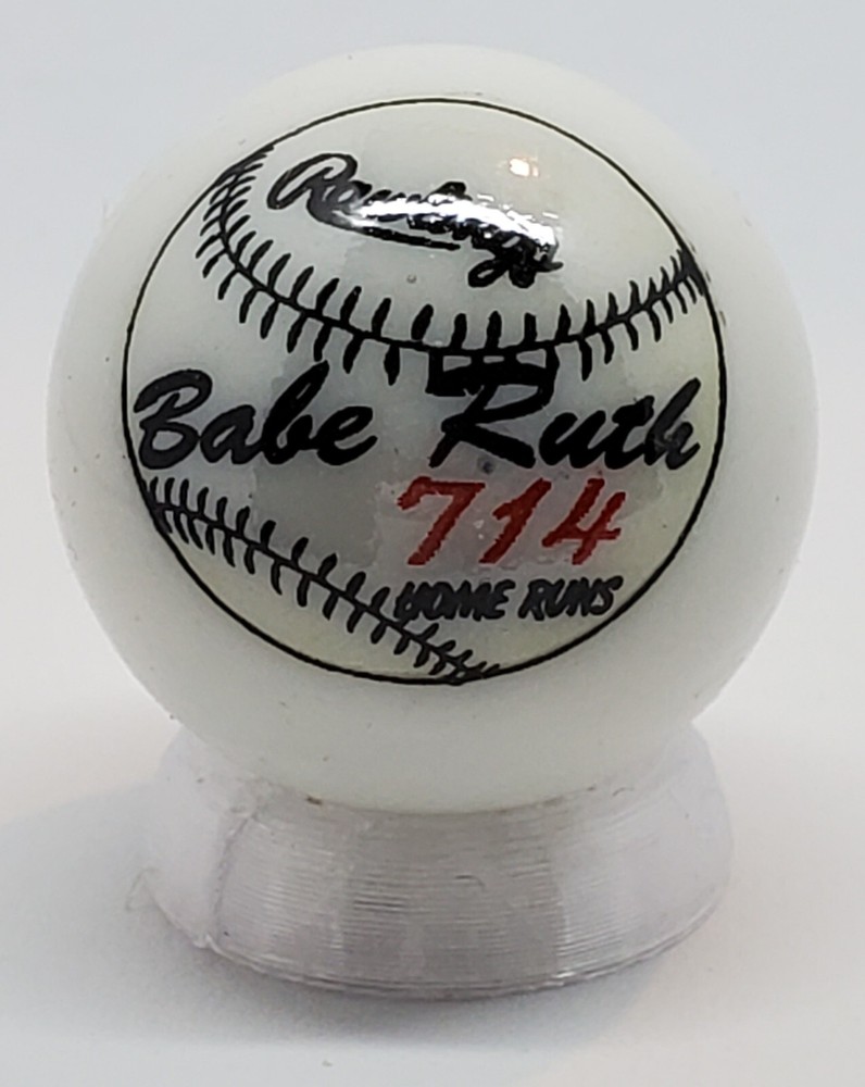 Babe Ruth 1" Glass Logo Marble w/ Stand