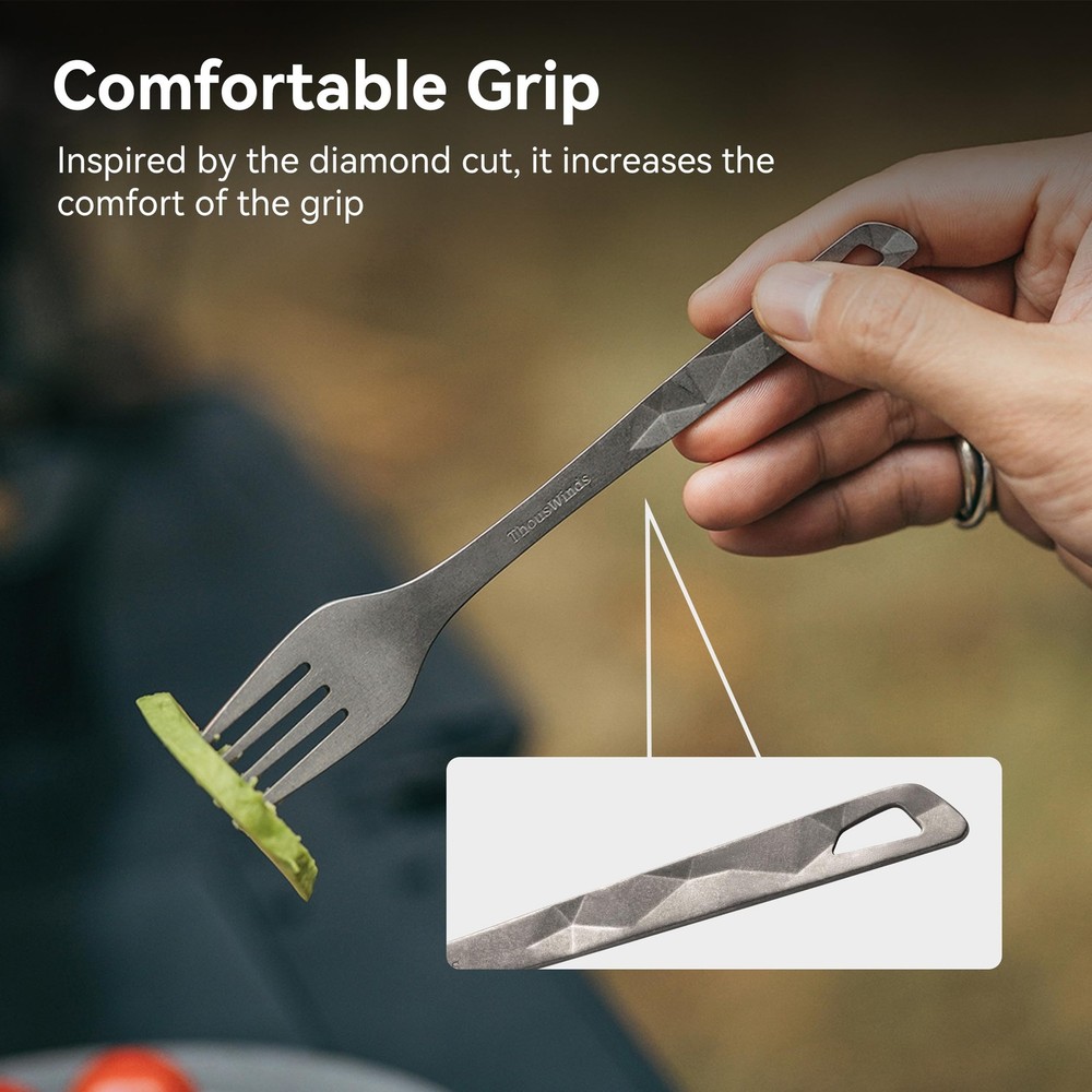 Titanium Cutlery Set, Ultralight and Durable Fork and Spoon, Reusable Flatwar...