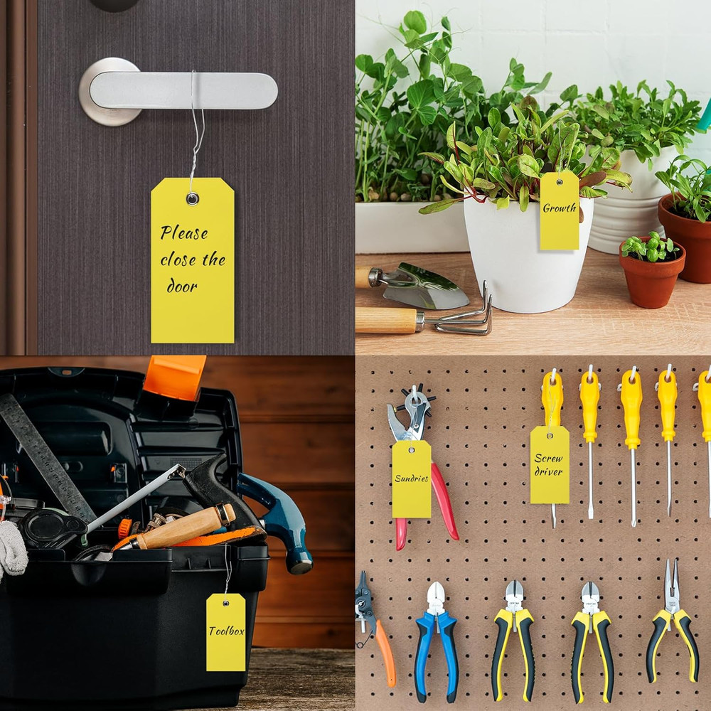 Tags with String Waterproof Hang Tag Shipping Labels Waterproof Yellow