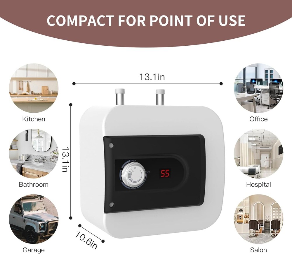 Electric Water Heater. 2.5 Gallon Point of Use Instant Hot Water (SKU604)