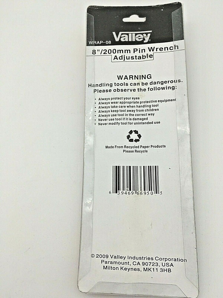Valley Adjustable Pin Wrench WRAP-08