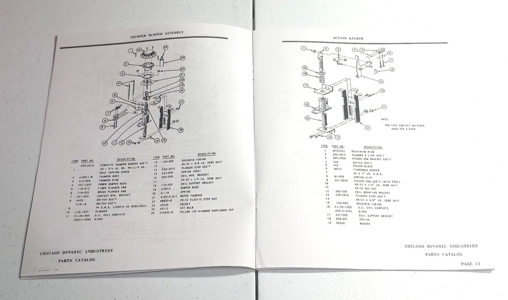 Gold Record-Chicago Coin PARTS CATALOG
