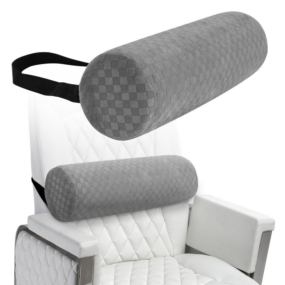 Lumbar Roll Pillow for Lower Back, Support Long-15*4.3'', Light Grey