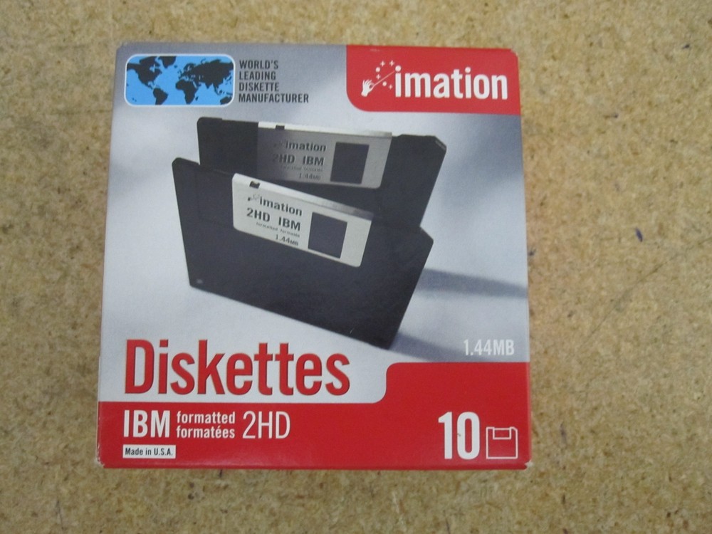 Genuine Imation IBM Formatted 2HD 1.44 Diskettes (10 Pack)