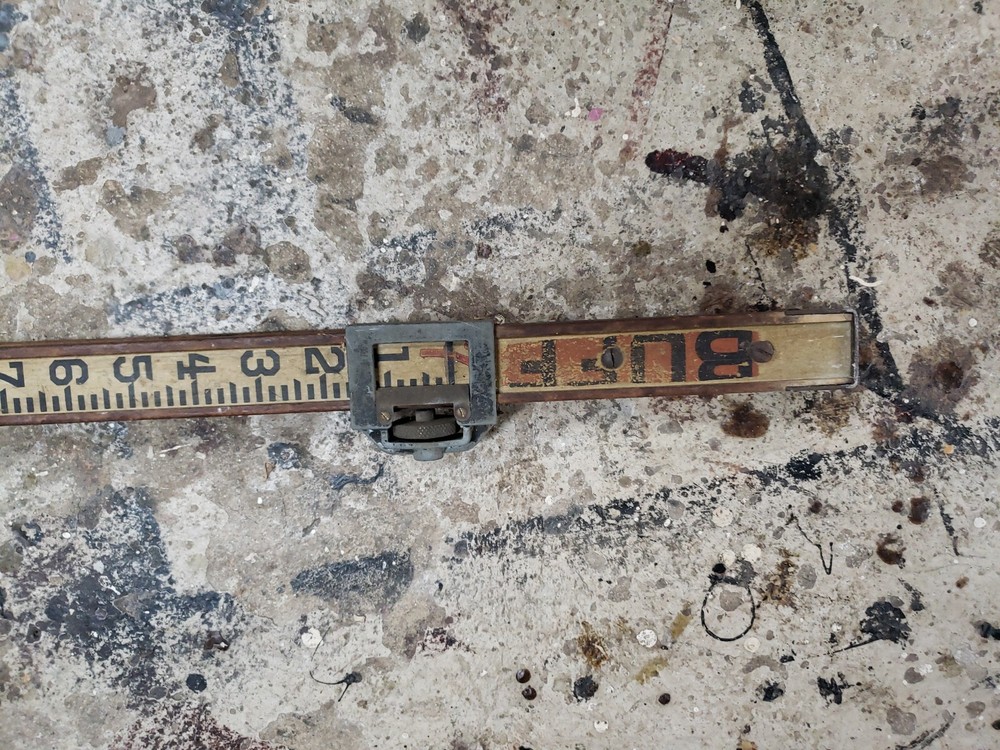 BUFF Vintage Wood Surveyors Elevation Grading POLE Approximately 13' 3"