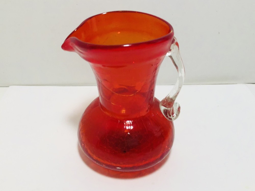 5 inch hand blown ruby red vase
