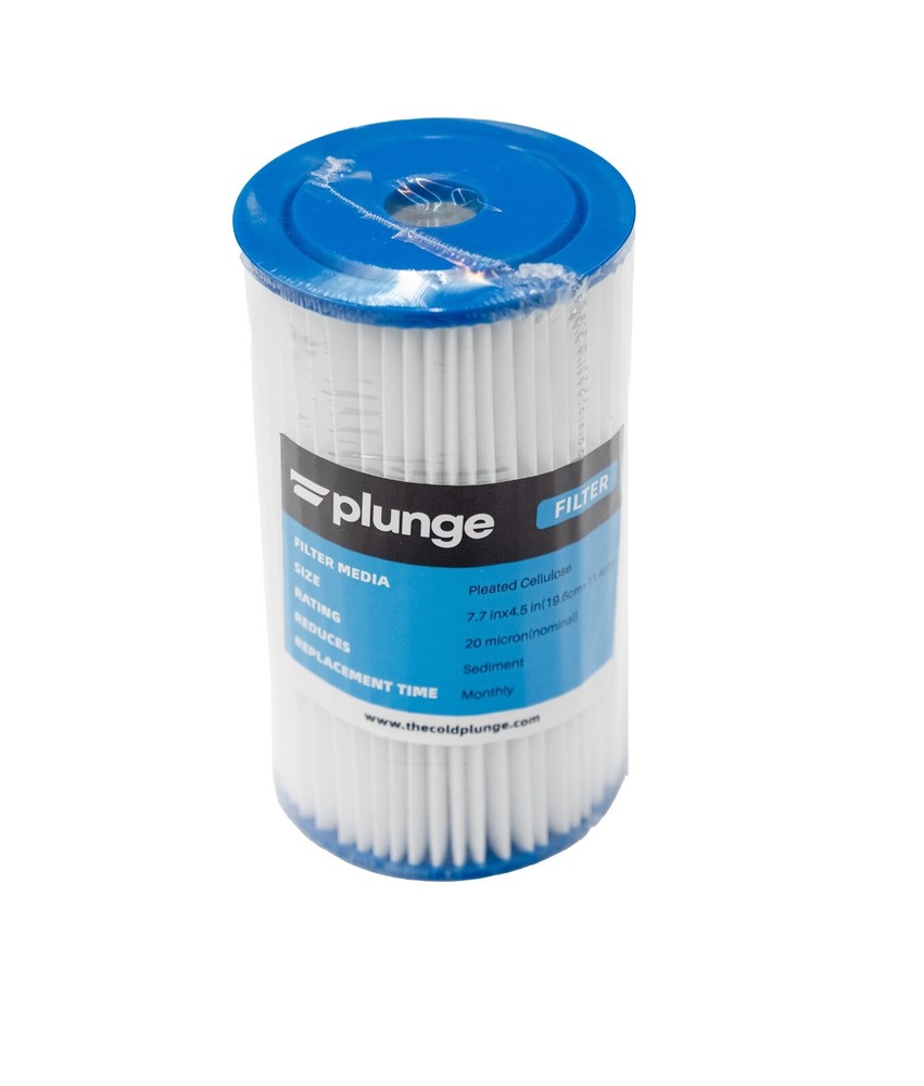 Plunge Pleated Cellulose Sediment Filter - 7.7"x4.5", 20 Micron Water Filter