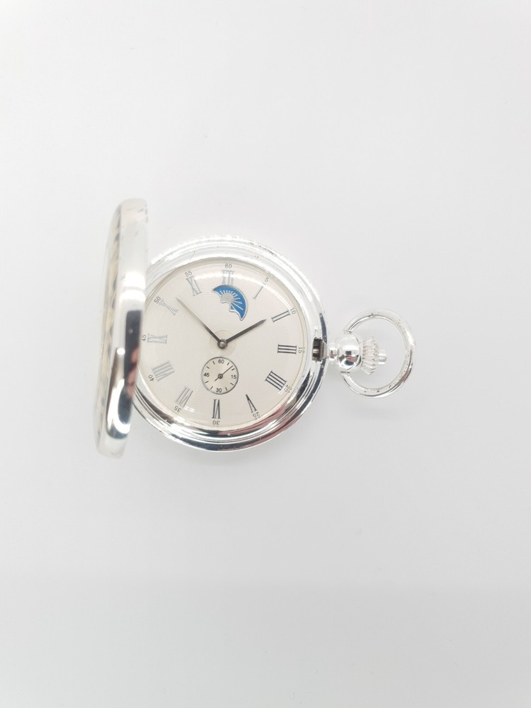 Gold Vines on Silver Border Pocket Watch - Automatic