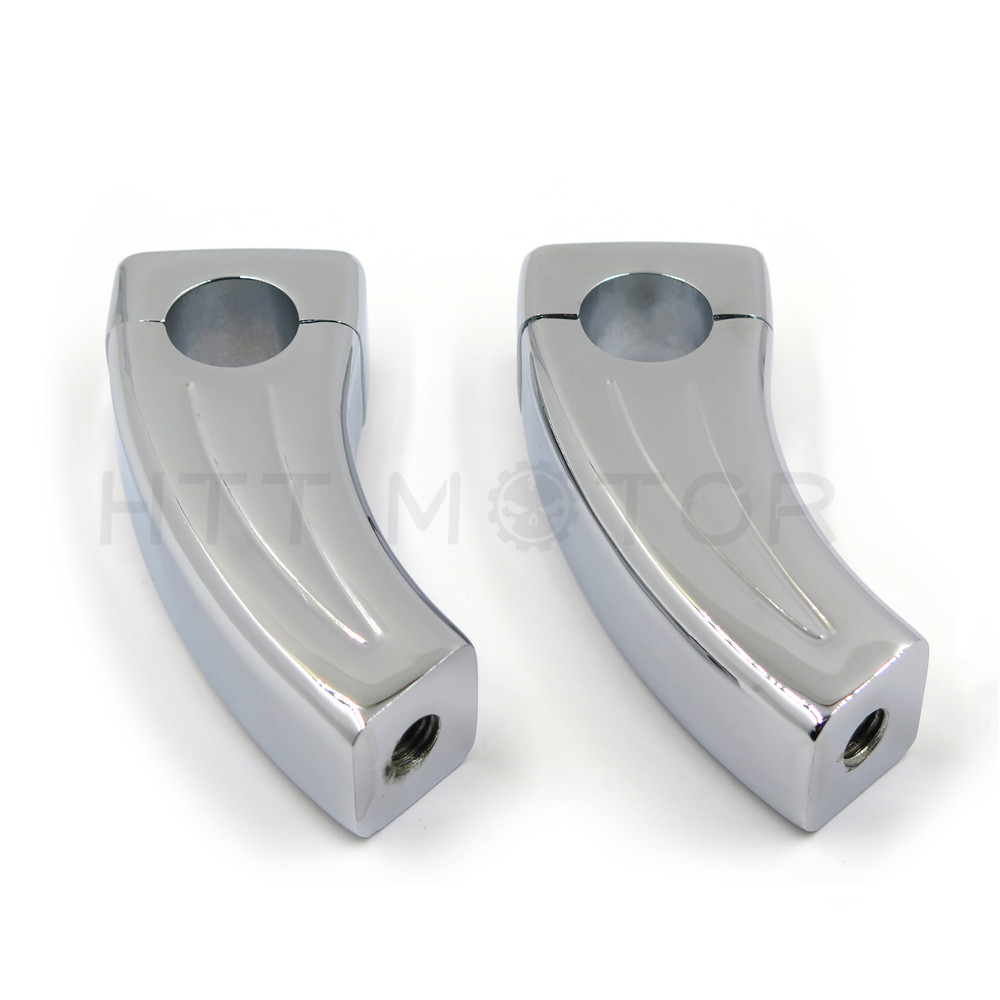 Pair 3.5 " Tall Black 25mm 1" HANDLEBAR RISER PULL BACK RISER Bar Chrome