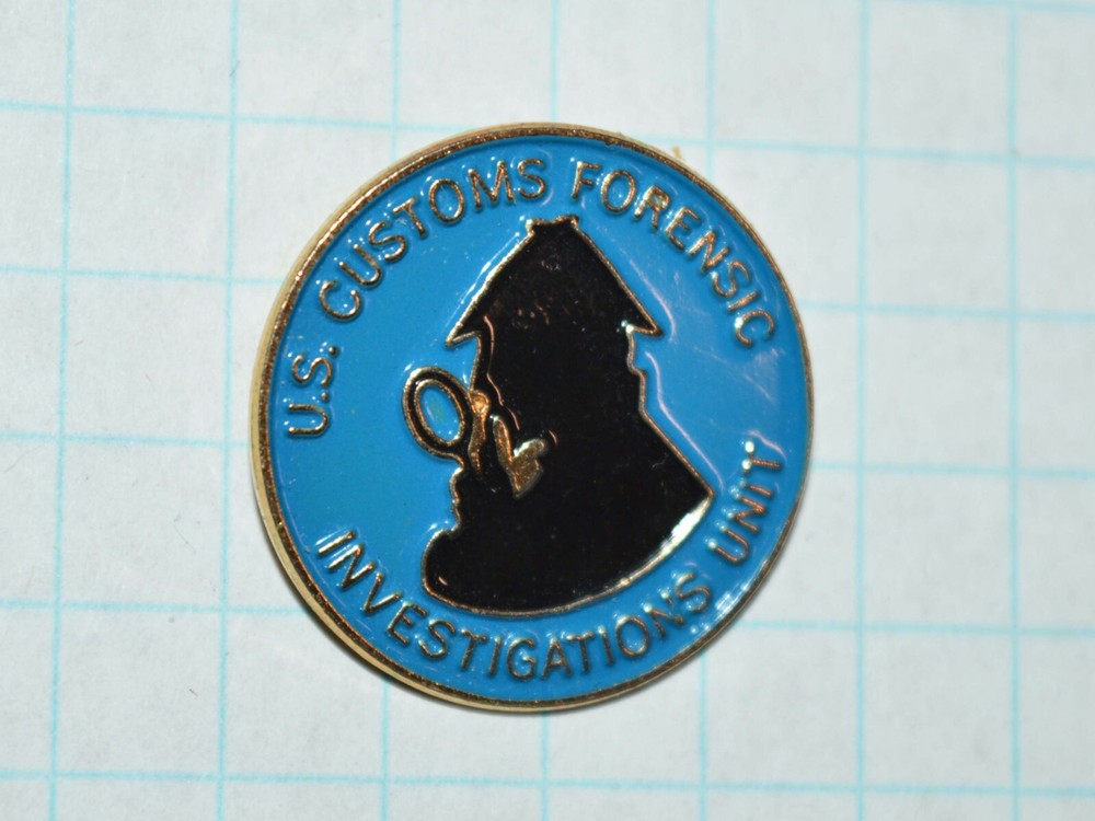 FBI U.S. CUSTOMS FORENSIC INVESTIGATIONS UNIT 7/8" LAPEL PIN