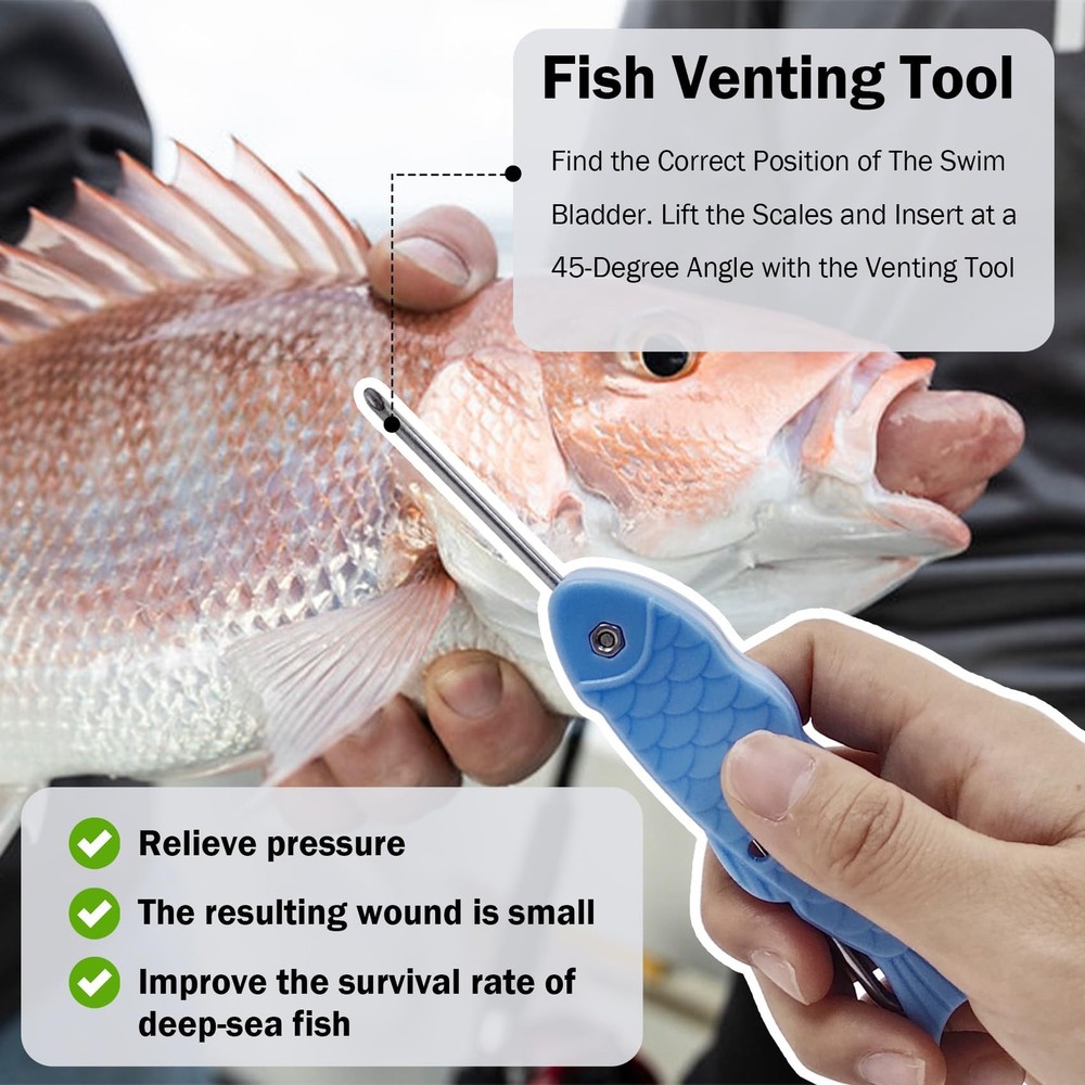 Fish Venting Tool Hook Remover Safe Convenient Dehooker Device Deep Sea