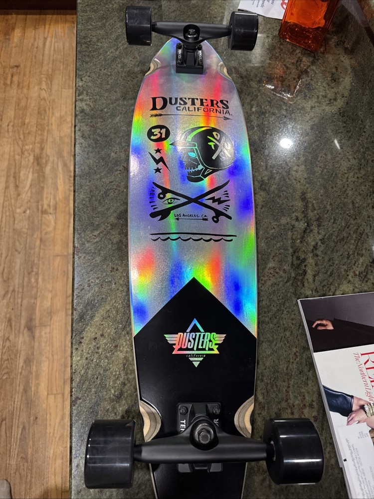 Dusters Longboard Moto Cosmic Pintail Holographic 8.75" x 37"