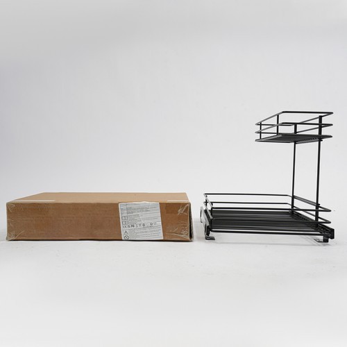 2-Tier Pull-out Cabinet Storage Rack, Sliding Out Storage Rack Under Sink, Black