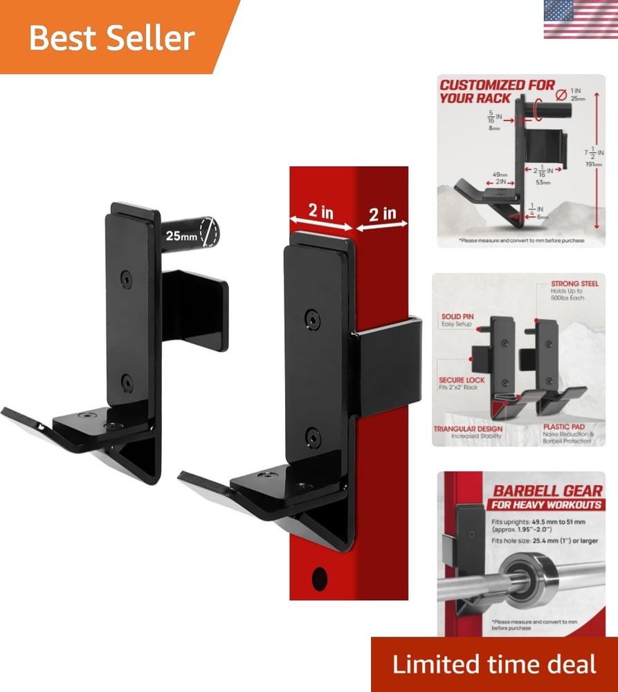 Adjustable J-Hooks for Power Rack - Noise-Reducing & Versatile Design