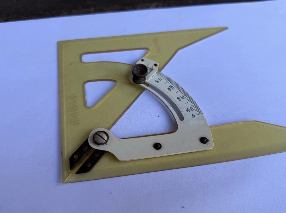 Vintage J Halden & Co Haltex Adjustable Set Square Measuring Old Tool