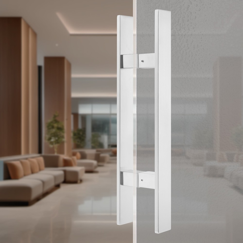 Stainless Steel Double Sided Push Pull Door Handle, H-shaped Door Pull Handle