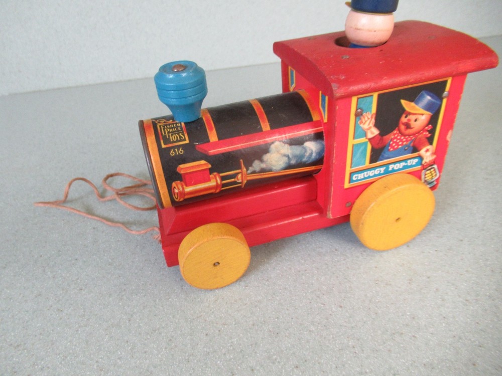 Wooden Chuggy Pop-up train engine pull toy