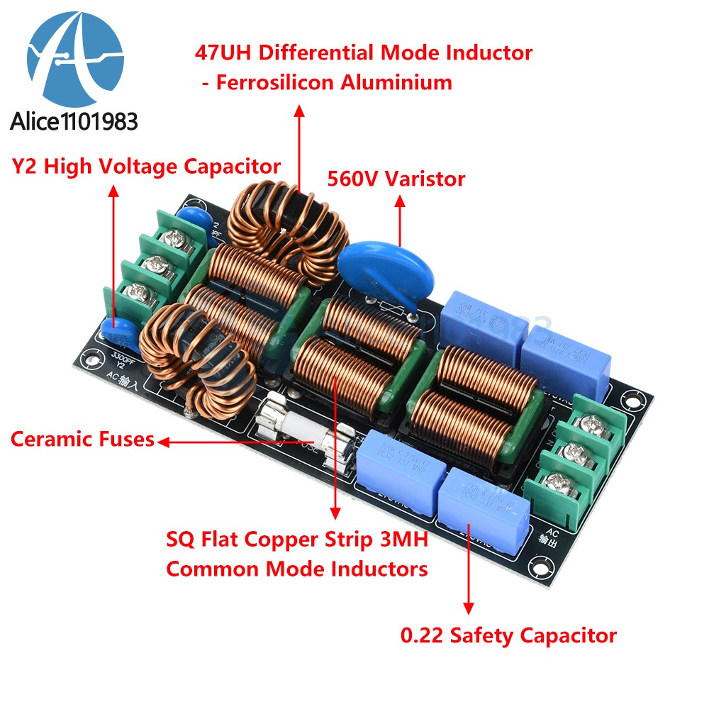 AC110-250V 4level Audio Power Supply EMI Electromagnetic Interference filter 16A