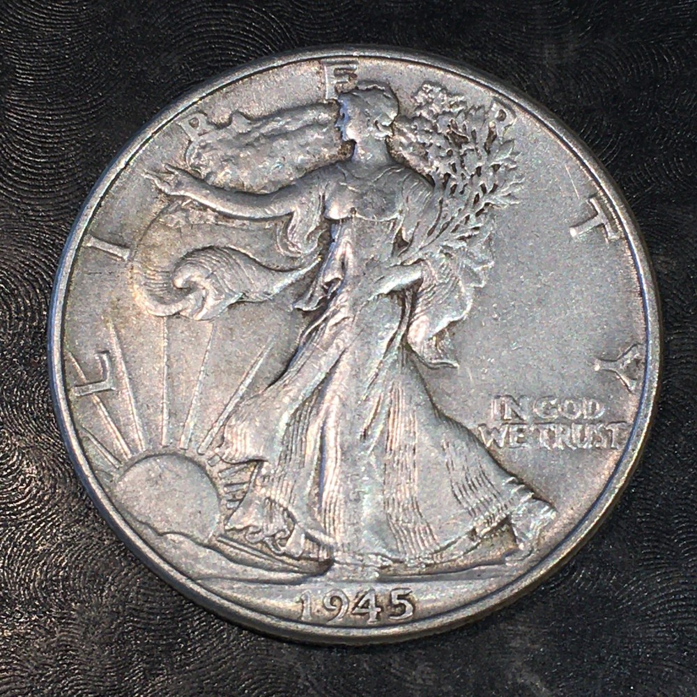 1945 Walking Liberty Half Dollar -  High Quality Scans #o943