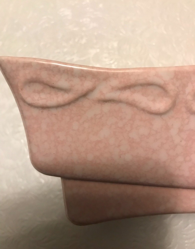 Vintage McCoy Pottery Brush 405-12 USA Rectangular Planter Pink