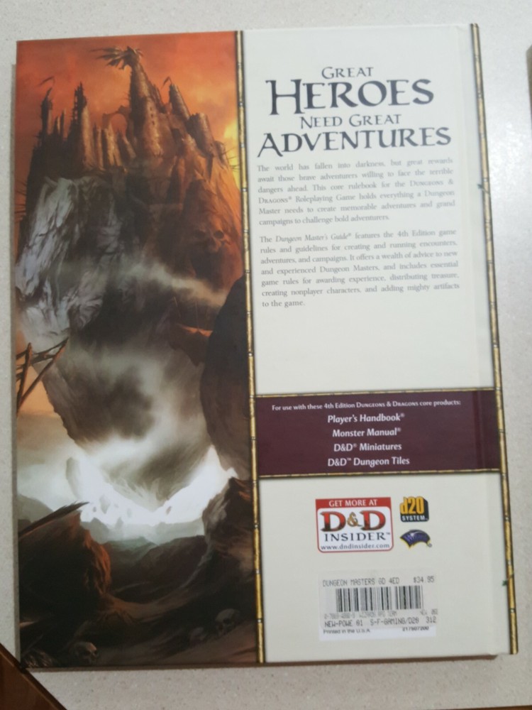 D&D Dungeon Masters Guide 4th Ed D20