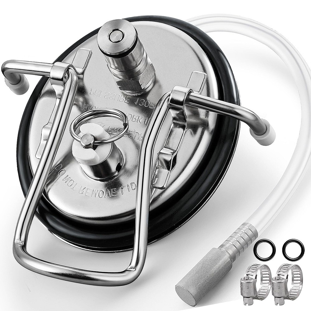 Carbonation Keg Lid for Cornelius Corny Keg with Diffusion Stone Silicone Tube
