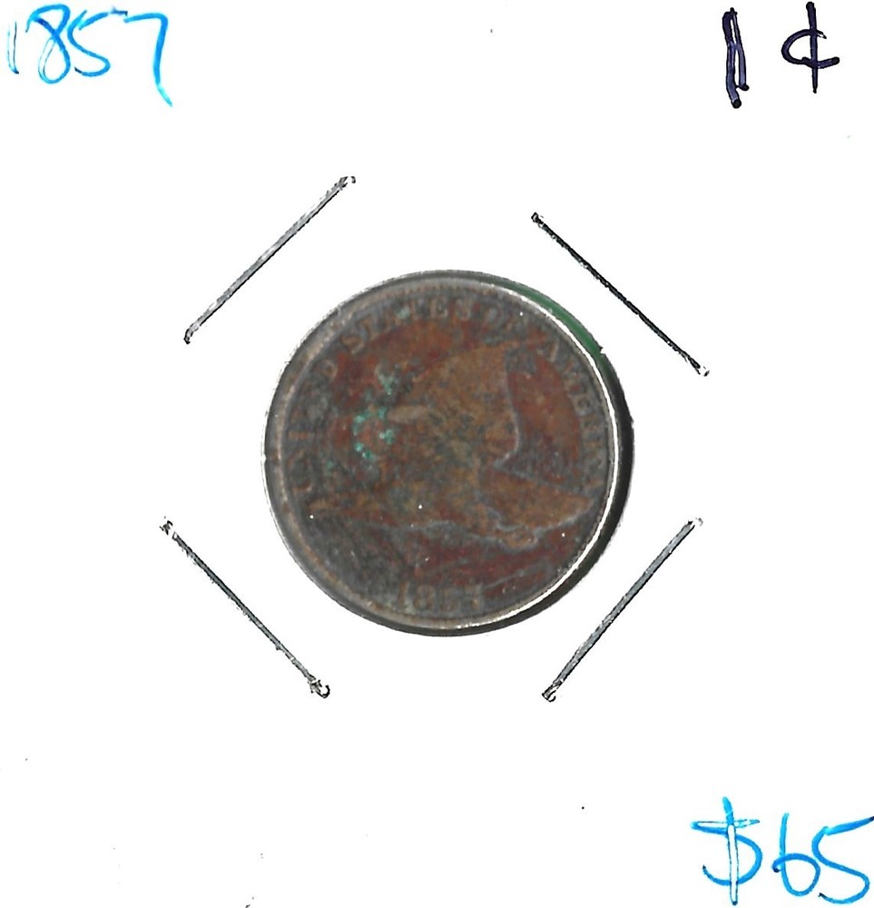 1857 Flying Eagle Small Cent, ungraded.