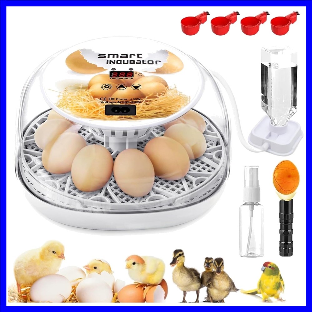 Incubators for Hatching Eggs, Chicken Waterer Cups, Automatic Egg Turner Hold...