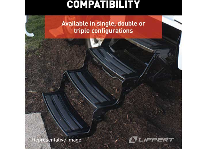 Lippert 432682 Radius Manual RV Step - 24" Wide Double 8" Step