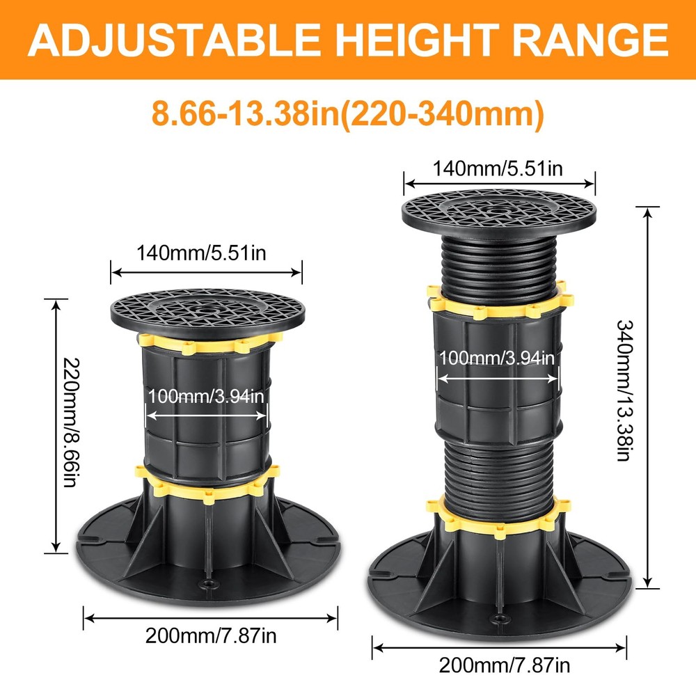 2PCS Bed Support Legs 8.6-13 inch Adjustable Height Bed Legs Heavy Support R...