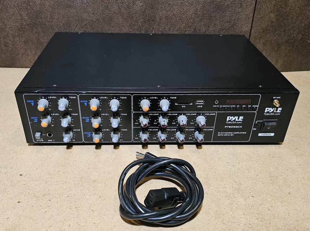 Pyle PT8050CH 8 Channel Audio Source Mixer Amplifier System -Missing BT Antenna-