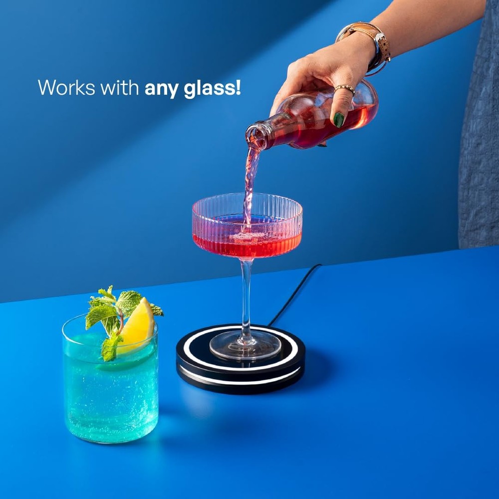 Smart Coaster 2.0 (Black) – Portable Cocktail Maker & Matte Black