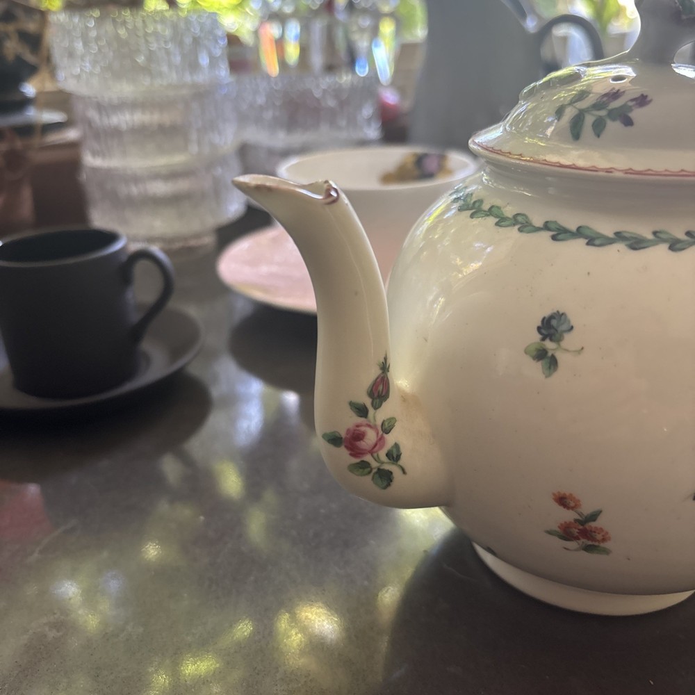 Derby Teapot Circa 1760 Flower Painted