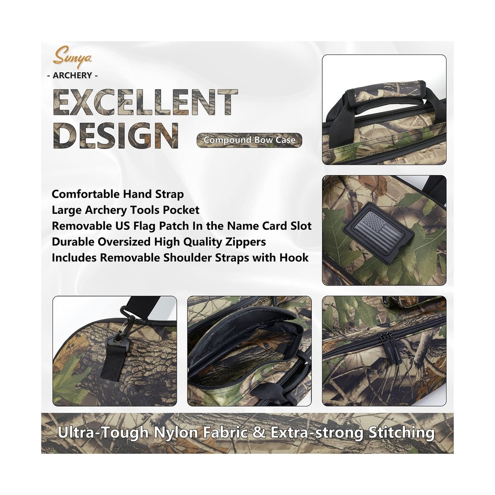 SUNYA Compound Bow Case with Molle System - Neoprene Bow String Protection & ...