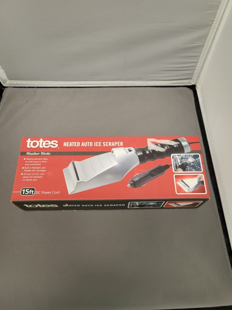TOTES Heated Auto Car Window Ice Snow Scraper with Built-in Flashlight