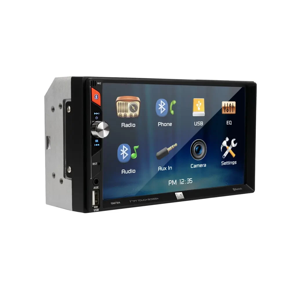Dual 7" 2 DIN Digital Media Receiver with Built-In Bluetooth
