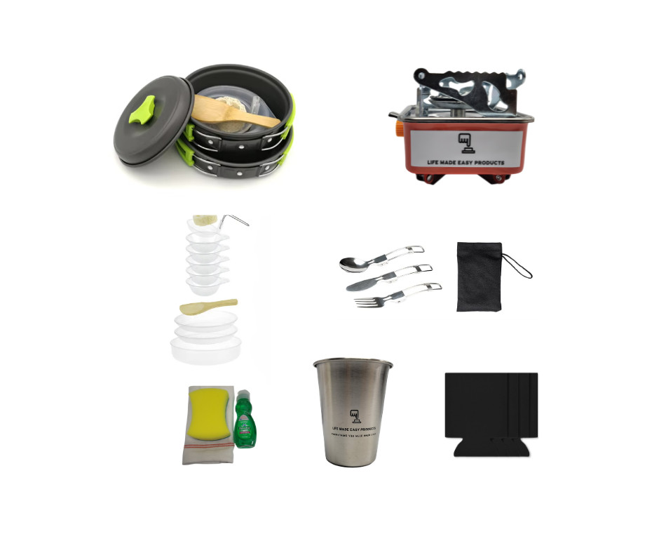 30-Piece Camping Cookware Mess Kit