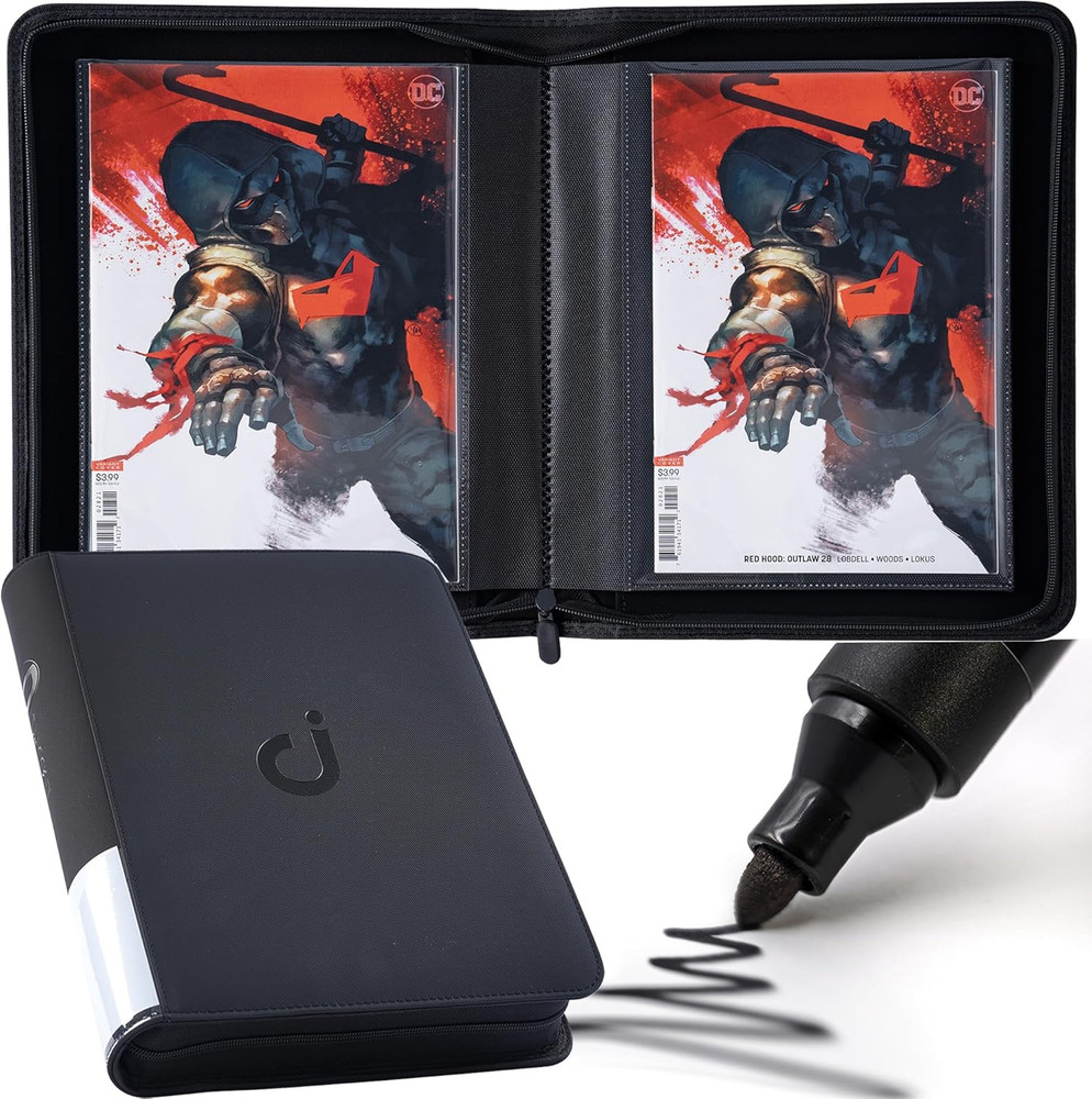 Comic Binder，Comic Book Album with Sleeves Fits Regular Comics and Comic Bagg...