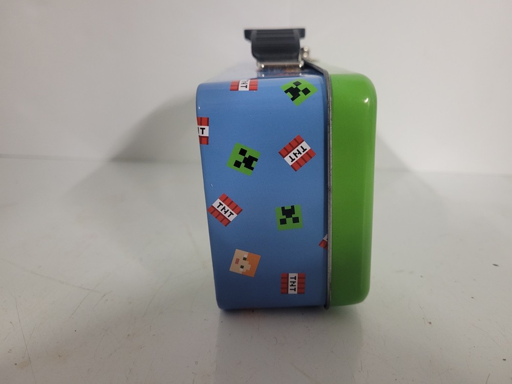 Minecraft Green Tin Tool Box Handle Latch/Hinge Pencil Box Storage