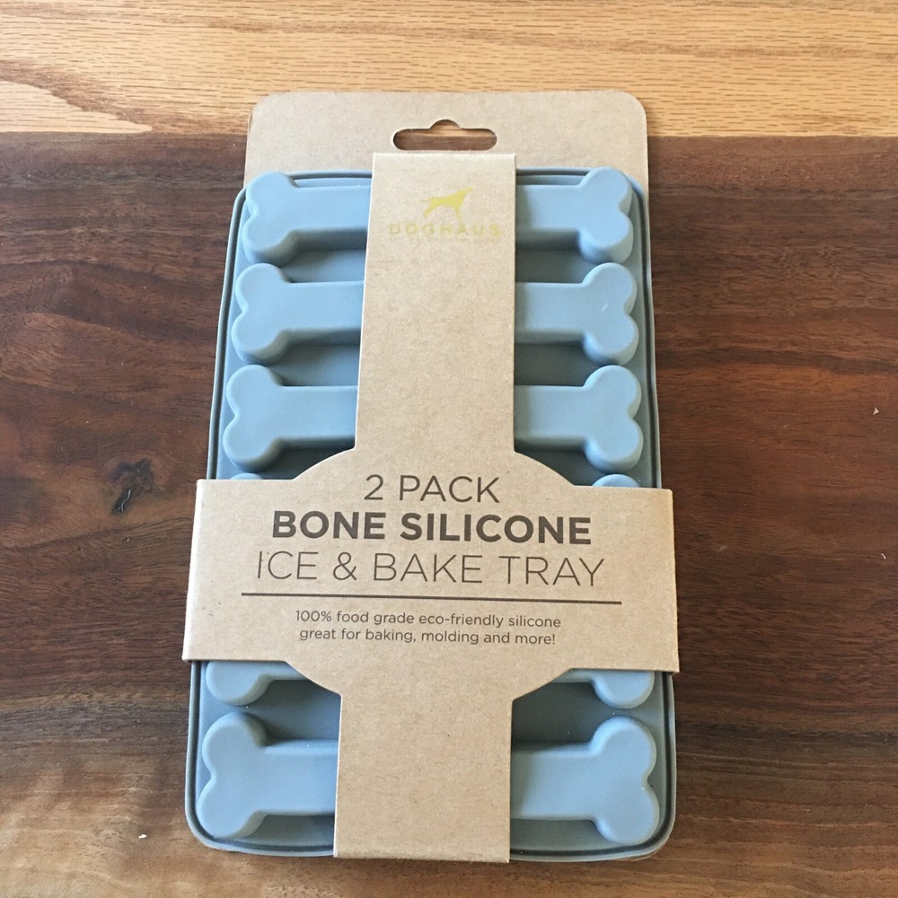 DOGHAUS 2 Pack Bone Silicone Ice & Bake Tray