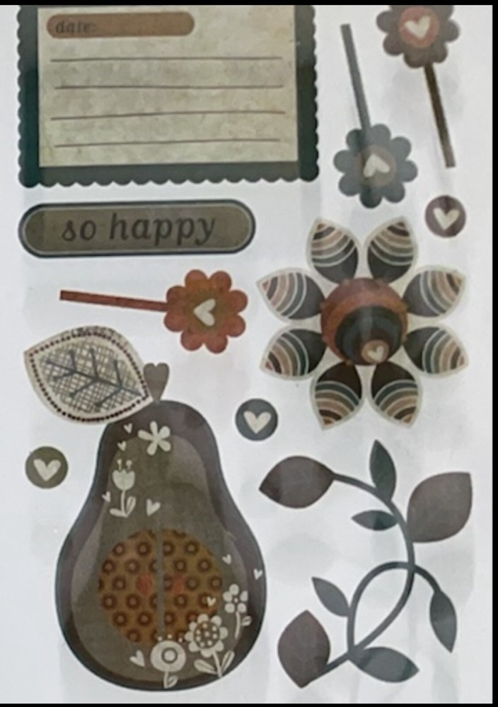 Basic Grey Designer Chipboard Real Thick & Sticky Chip Scrapbook Stickers 4pgs