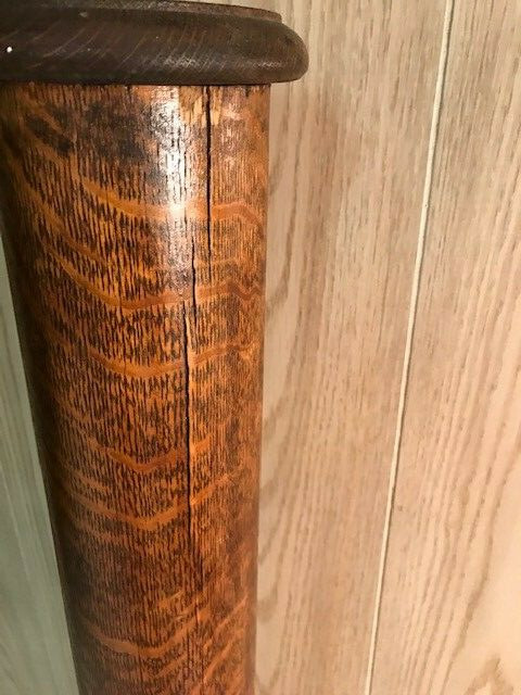 antique architectural solid oak pillar ornate carving on base 53" tall