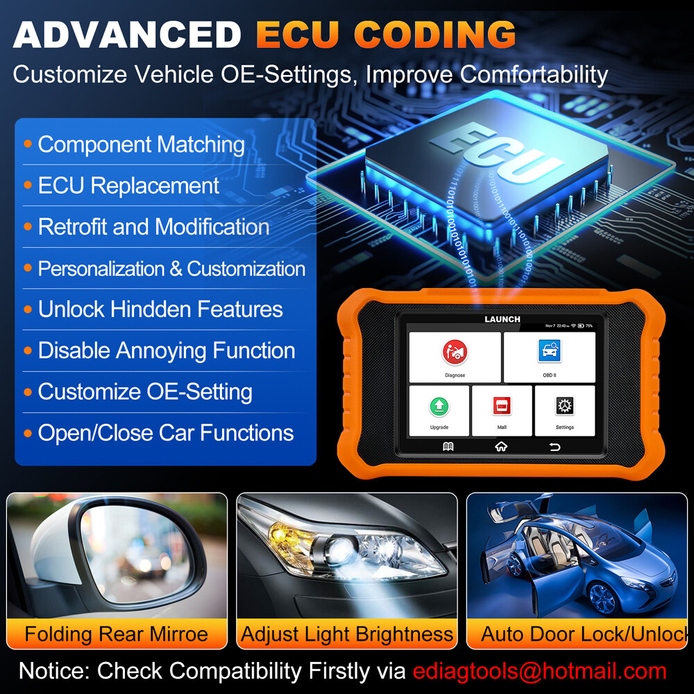 LAUNCH X431 Creader Elite 2.0 for LANDROVER Car Diagnostic Scan Tool ECU Coding